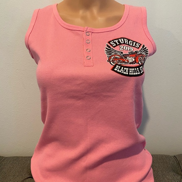 Pink Ribbed Top with Button Detail - Picture 2 of 6